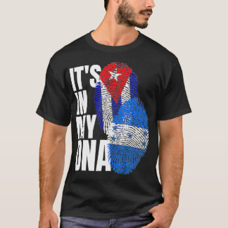Camiseta Herencia De Bandera De ADN Cubano Y Hondureño Mi 