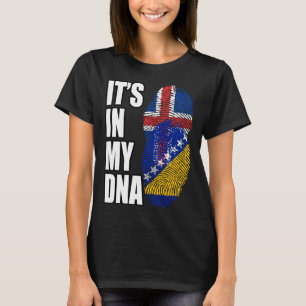 Camiseta Herencia De Bandera De ADN Mezcla Bosnio E Islandé