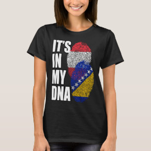 Camiseta Herencia De Bandera De ADN Mezcla Bosnio Y Austría