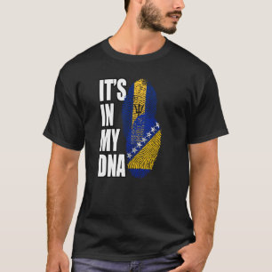 Camiseta Herencia de Bandera de ADN Mezcla Bosnio Y Barbadi