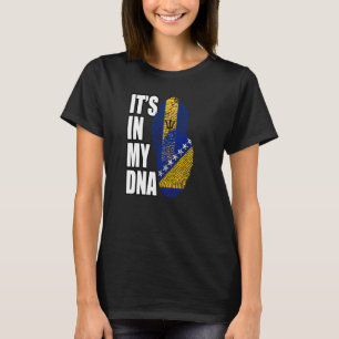 Camiseta Herencia de Bandera de ADN Mezcla Bosnio Y Barbadi