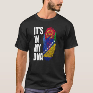 Camiseta Herencia De Bandera De ADN Mezcla Bosnio Y Eritrea