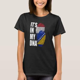 Camiseta Herencia de Bandera de ADN Mezcla Bosnio Y Holandé