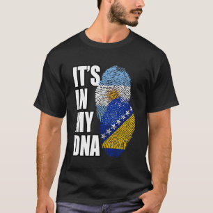 Camiseta Herencia de Bandera de ADN Mezcla de Bosnia y Arge