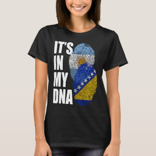 Camiseta Herencia de Bandera de ADN Mezcla de Bosnia y Arge