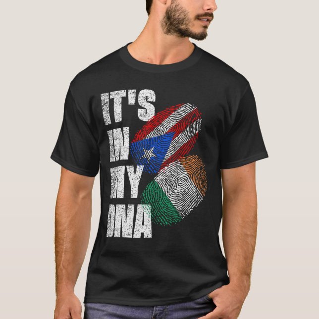 Camiseta Herencia de la mezcla de ADN irlandés y puertorriq (Anverso)
