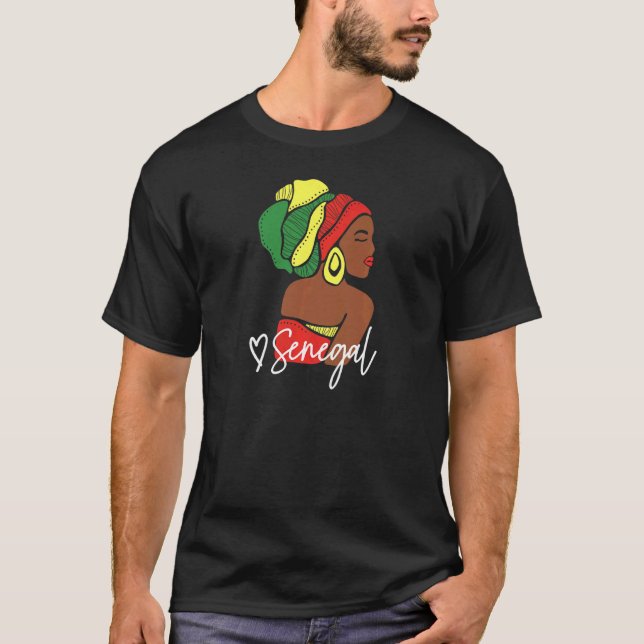 Camiseta Herencia étnica africana con bandera senegalesa de (Anverso)