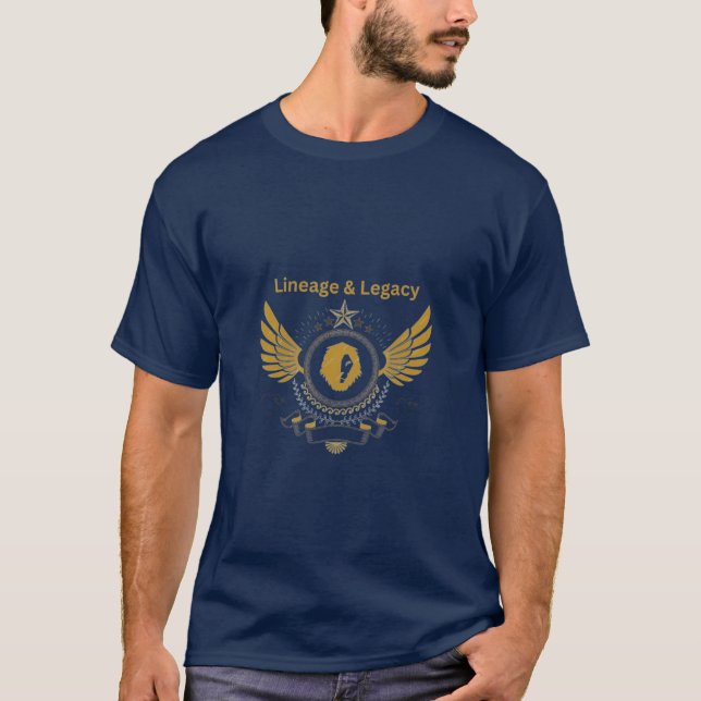 Camiseta Herencia heráldica: Emblazada con Linaje y Legac (Anverso)