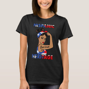 Camiseta Herencia hispana Bandera boricua de mujeres Puerto