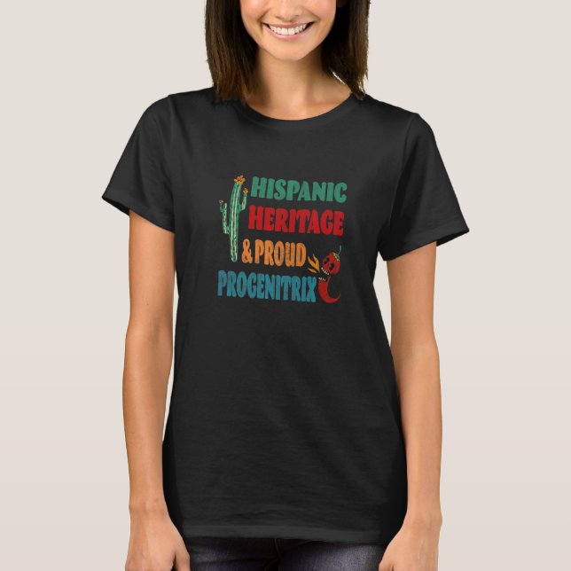 Camiseta Herencia Hispana y Progenitrix Orgullosa (Anverso)
