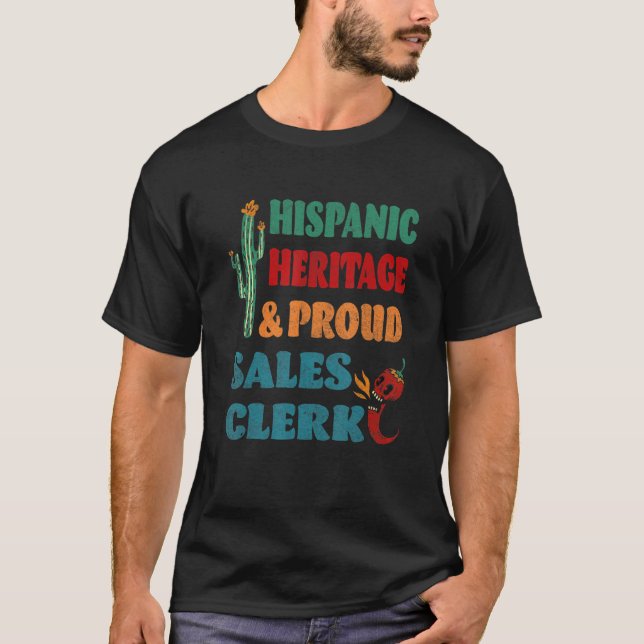 Camiseta Herencia Hispánica y Orgulloso Empleado de Ventas (Anverso)