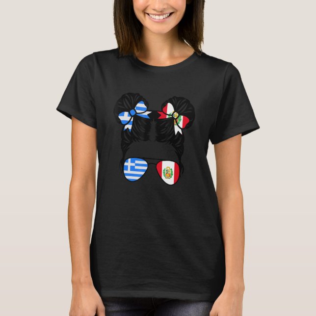 Camiseta Herencia infantil de Grecia mitad Chica peruana mi (Anverso)