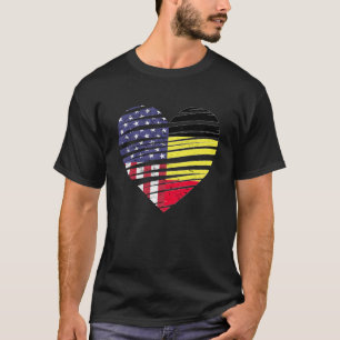 Camiseta Herencia Patriótica Americana del Corazón Crecido 