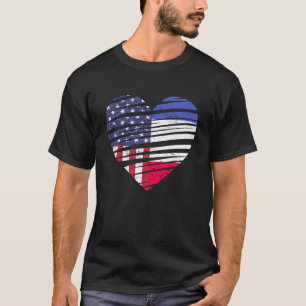 Camiseta Herencia Patriótica Americana del Corazón Crecido