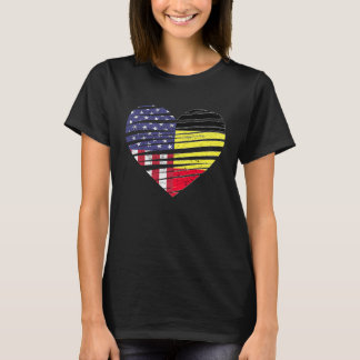 Camiseta Herencia Patriótica Americana del Corazón Crecido