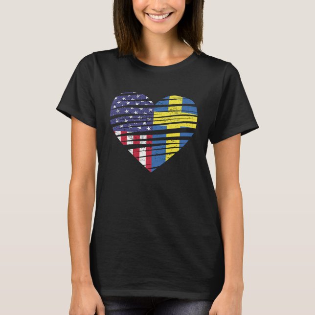 Camiseta Herencia Patriótica Americana del Corazón Crecido  (Anverso)