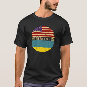 Camiseta Heri de bandera ucraniana media estadounidense med