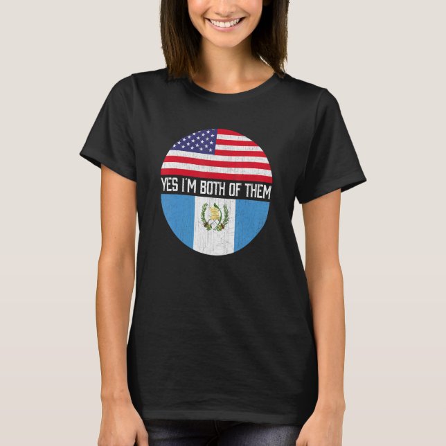Camiseta Heri de familia de bandera de Estados Unidos mitad (Anverso)