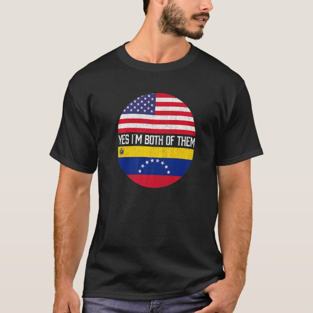 Camiseta Heri De Familia De Bandera Estadounidense Medio Ve (Anverso)