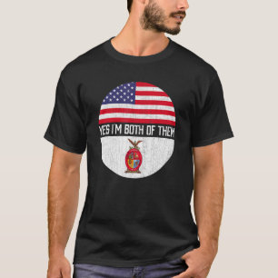Camiseta Heri de familia de bandera norteamericana mitad si