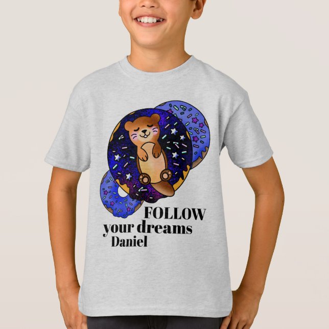 Camiseta Herida bebé durmiendo en una estrella cósmica (Anverso)