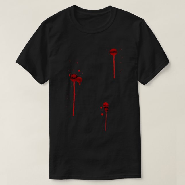 Camiseta Herida de bala Hole Disfraces Halloween Sangre (Diseño del anverso)