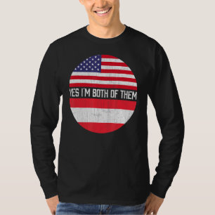 Camiseta Herita de Bandera Estadounidense Medio Estadounide