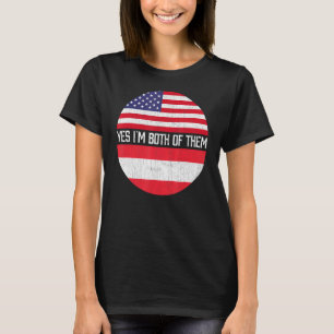 Camiseta Herita de Bandera Estadounidense Medio Estadounide