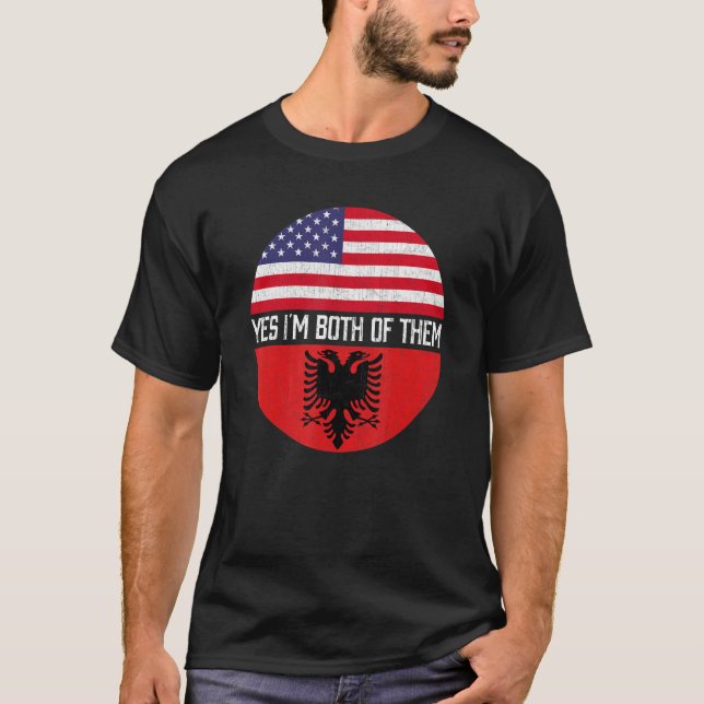 Camiseta Herita de la familia de la bandera de Ee.Uu., mita (Anverso)