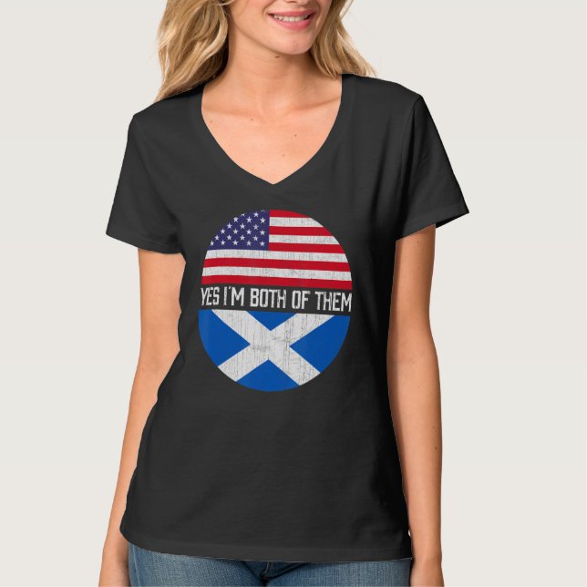 Camiseta Herita de la familia de la bandera de Ee.Uu. mitad (Anverso)