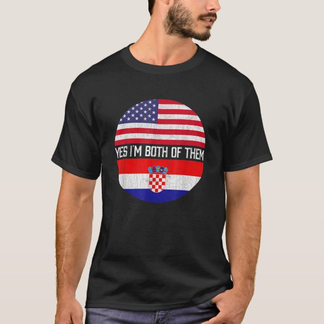 Camiseta Herita de la familia media americana media croata  (Anverso)