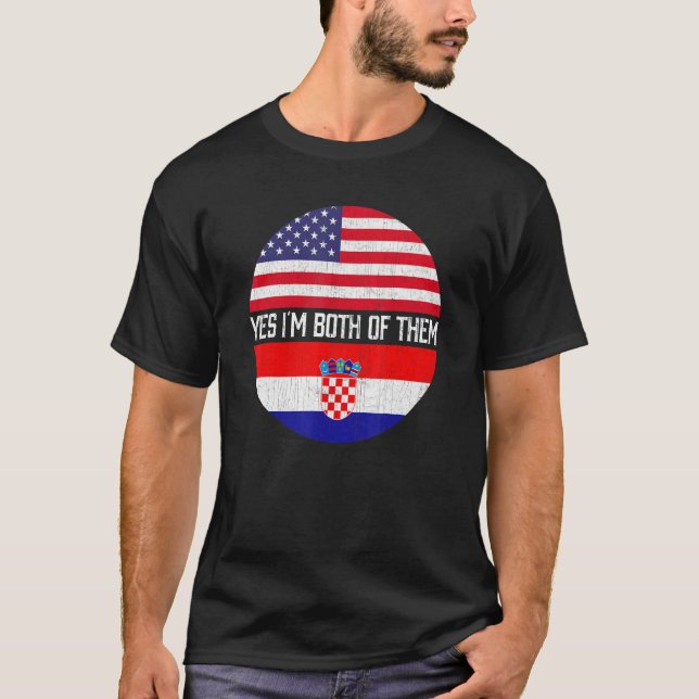 Camiseta Herita, familia de bandera estadounidense mitad cr (Anverso)