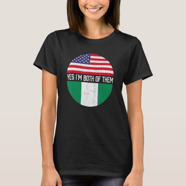 Camiseta Herita, familia de bandera estadounidense mitad ni (Anverso)