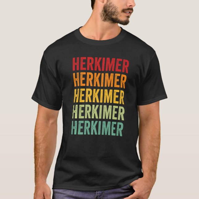 Camiseta Herkimer County New York Rainbow Text (Anverso)