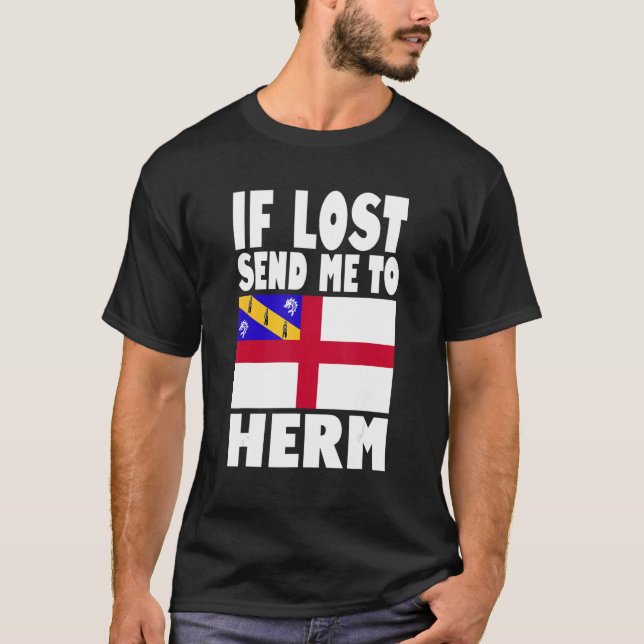 Camiseta Herm Flag Design  If lost send me to Herm (Anverso)