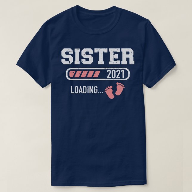 Camiseta Hermana 2021 cargando pies de bebé (Diseño del anverso)