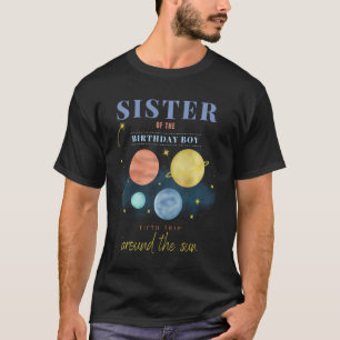 Camiseta Hermana 5° Viaje de Cumpleaños Alrededor Del Espac