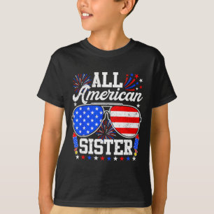Camiseta Hermana americana gafas de sol familiares 4 de jul