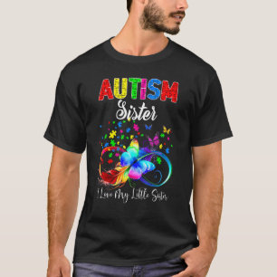 Camiseta Hermana Autismo Mariposa Amo A Mi Hermana Menor Ap