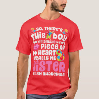 Camiseta Hermana Autismo para Hombres Mujeres Niños Niñas P