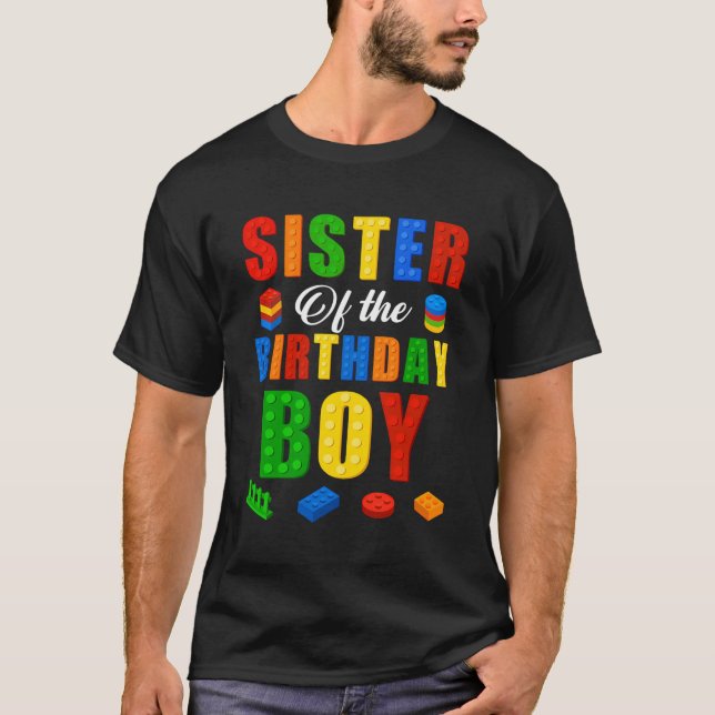 Camiseta Hermana Birthday Boy Master Builder Construcción L (Anverso)