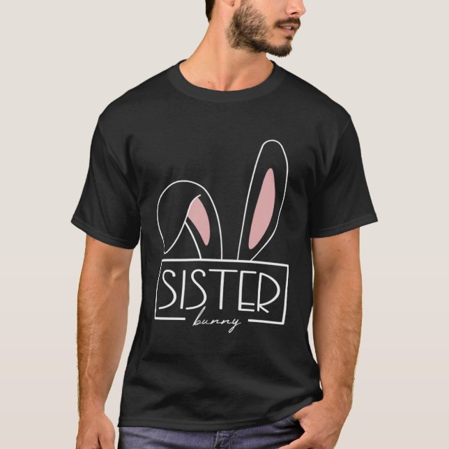 Camiseta Hermana Bunny Costume Egg Hunt Familia Rabbit Oars (Anverso)