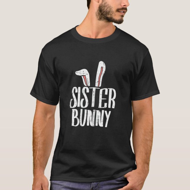 Camiseta Hermana Bunny Ears Cute Easter Family Mating Chica (Anverso)