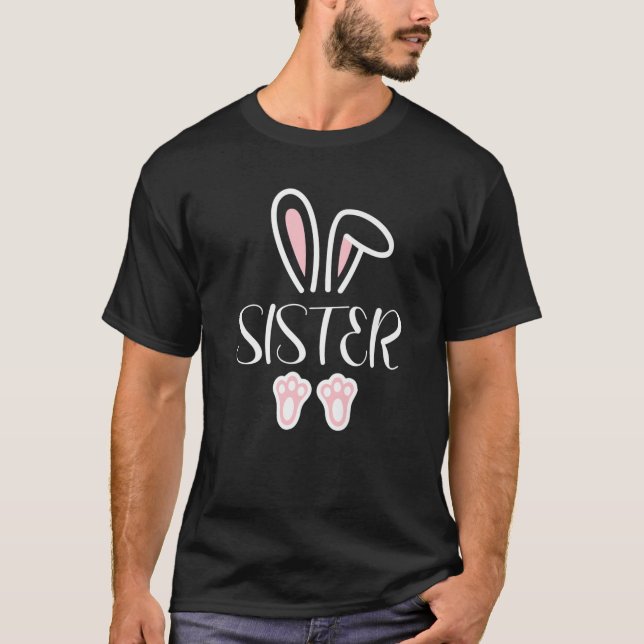 Camiseta Hermana Bunny Easter Day Papá Mamá Pareja Pareja F (Anverso)