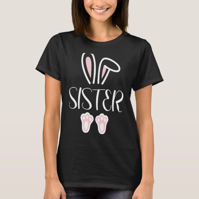 Camiseta Hermana Bunny Easter Day Papi Mamá Pareja (Anverso)