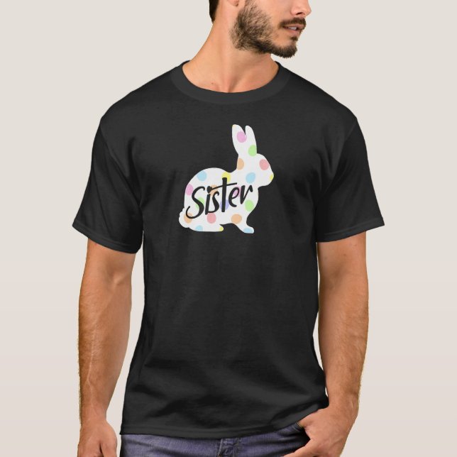 Camiseta Hermana Bunny Easter Egg Polka Dot Conejo (Anverso)