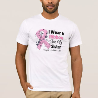 Camiseta Hermana - Cinta rosa para el cáncer de mama
