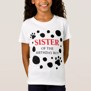 Camiseta Hermana con lunares dálmatas del niño/niña de cump