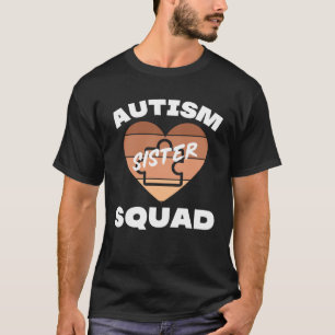 Camiseta Hermana Cuadrilla de Autismo Negro Mi Hermano Tien