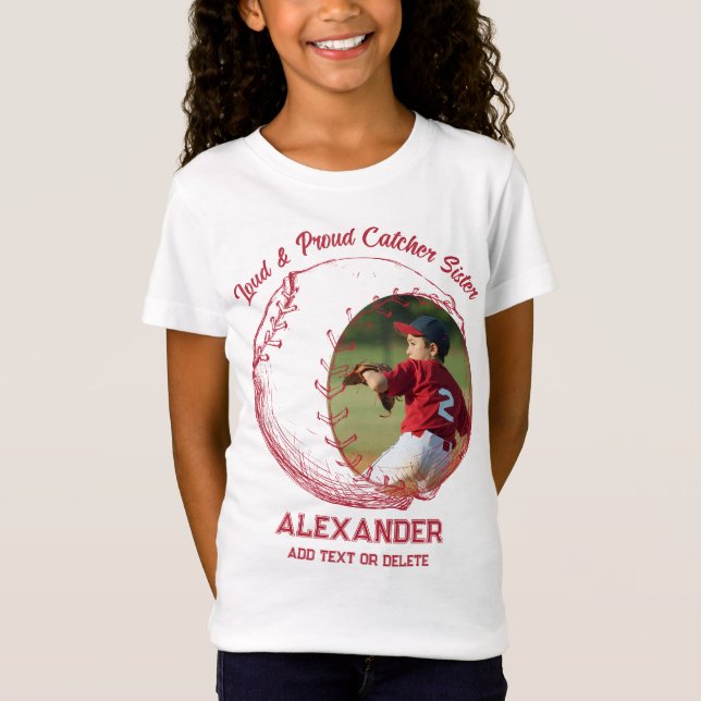 Camiseta Hermana de béisbol fuerte y orgullosa, equipo de l (Anverso)